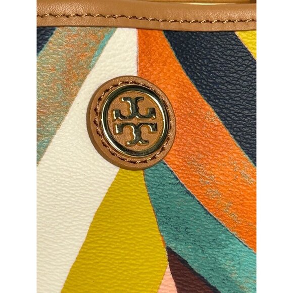 Tory Burch Kerrington Square Striped Large Tote in Diamond Combo - Picture 5 of 10